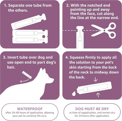 Amazon Basics Flea and Tick Topical Treatment for Large Dogs 45-88lbs - 2 Pack