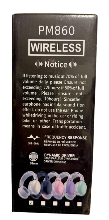 Factory Sealed Active Noise Cancelling Bluetooth Headphones PM860 Over-Ear