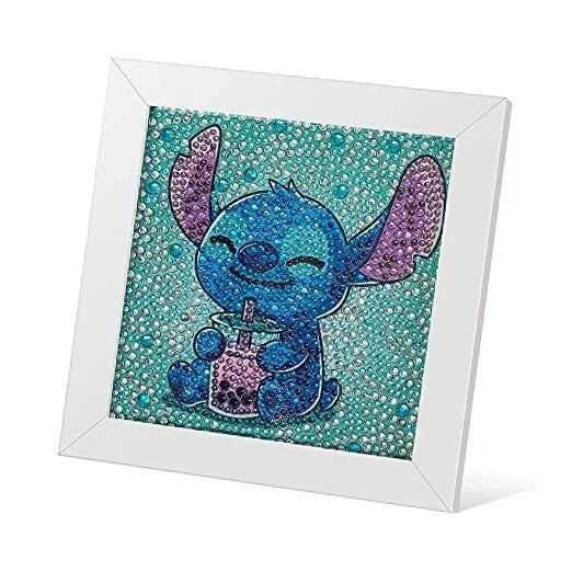  5D Diamond Painting Kit for Kids with Wooden Frame Easy Small Anime Diamond 