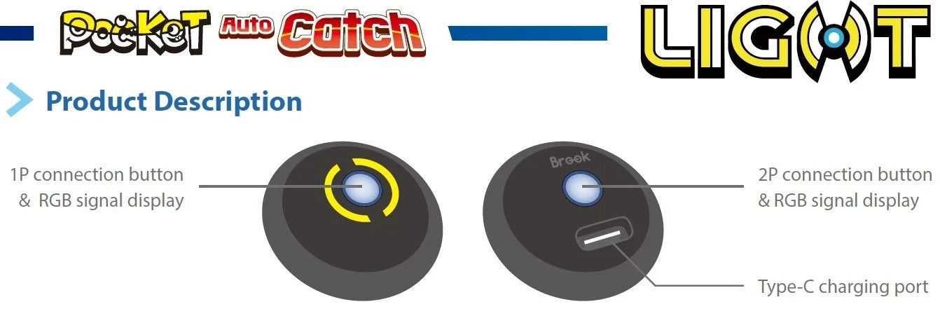 Brook Portable Auto Catch Light - Dual Accounts, Smallest Pocket Monster Pendant