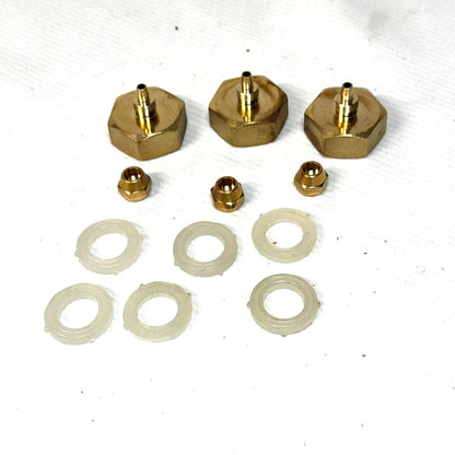 3 Pack Garden Hose Adapter Solid Brass Standard 3/4" Female Thread To 1/4" Tube