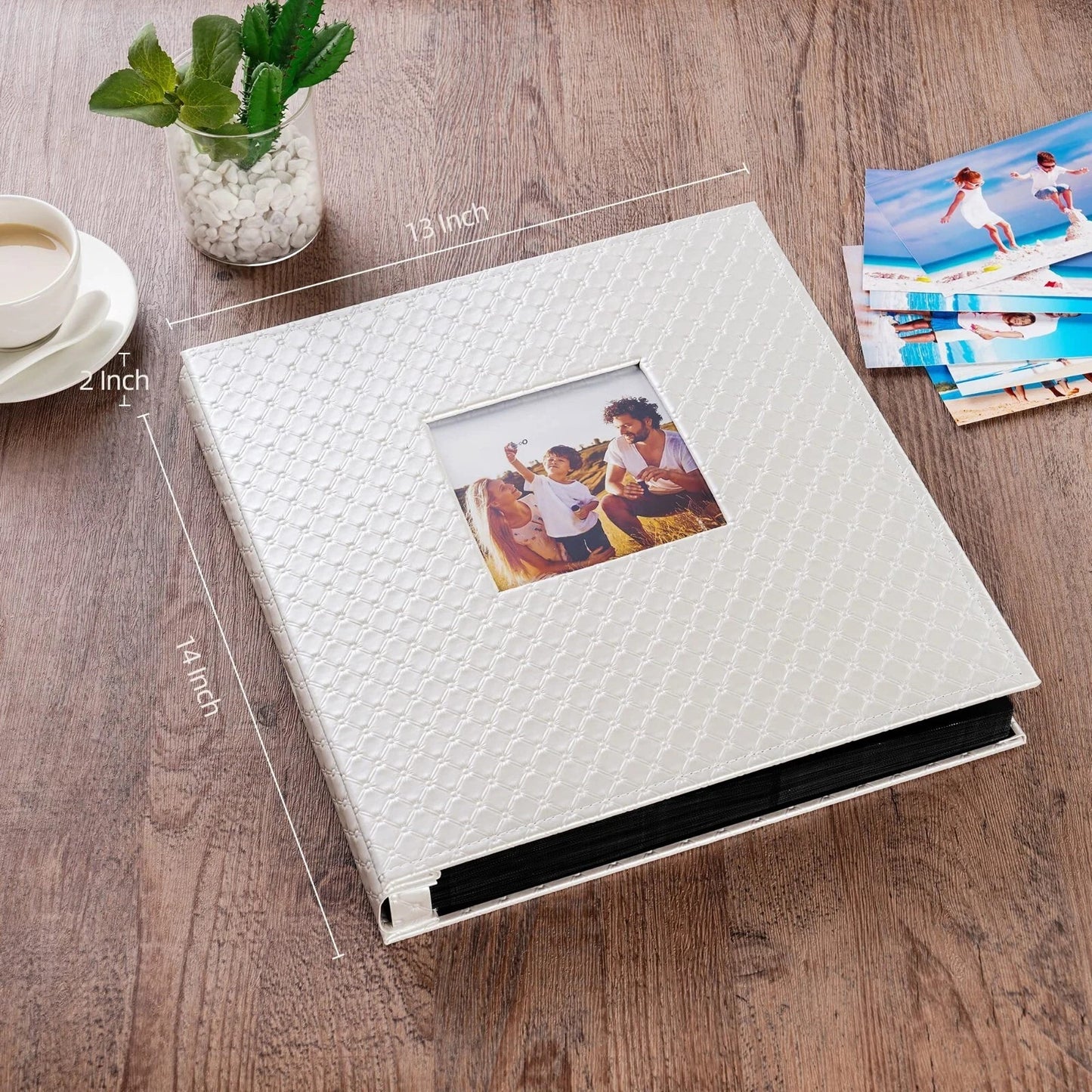 White Leather Photo Album 4x6 600 Photos Large Capacity Picture Book