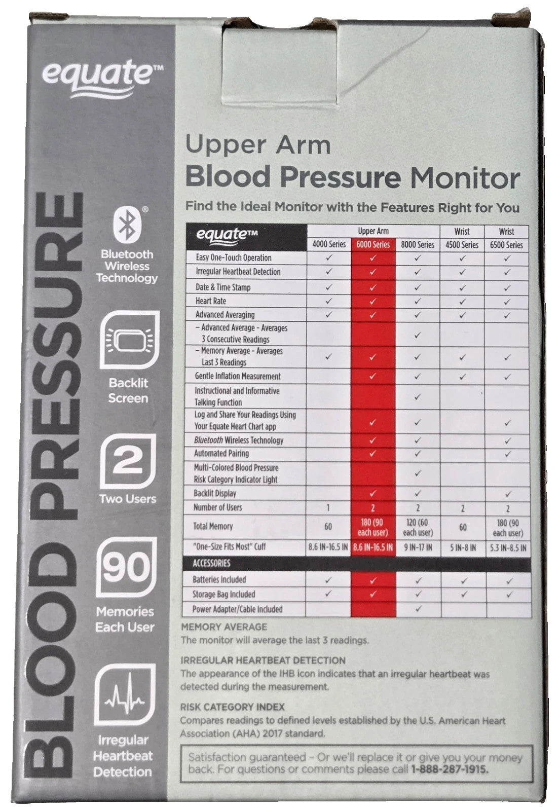 Equate 6000 Series Wireless Upper Arm Blood Pressure Monitor