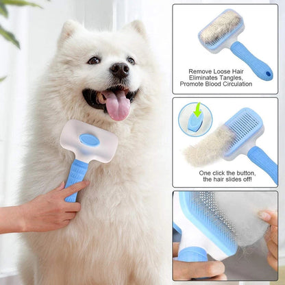 Atlamia Self Cleaning Slicker Brush for Cat or Dog, Shedding or Grooming