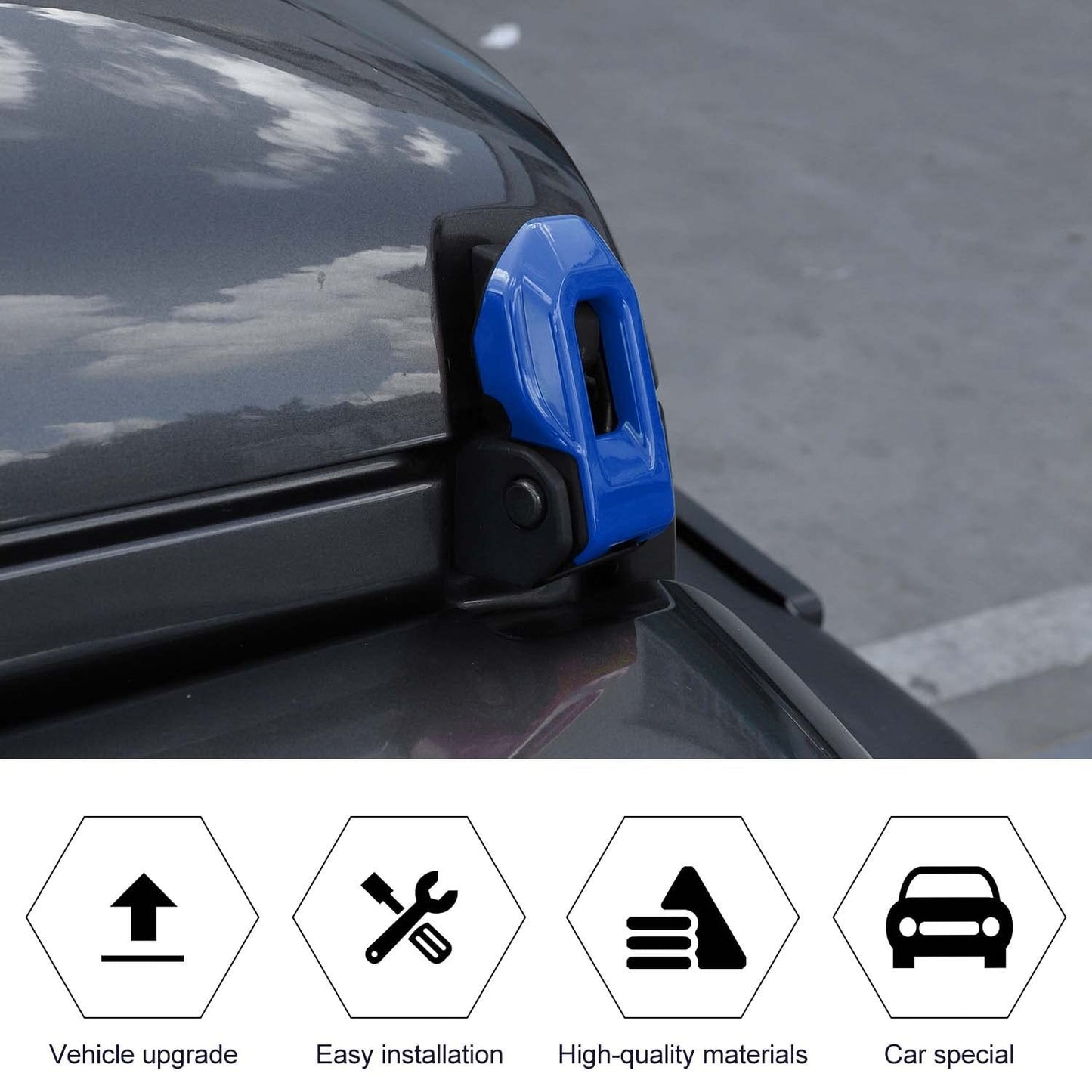 Hood Latch Lock Catch Brackets Cover for 2018+Jeep Wrangler JL JLU Gladiator JT