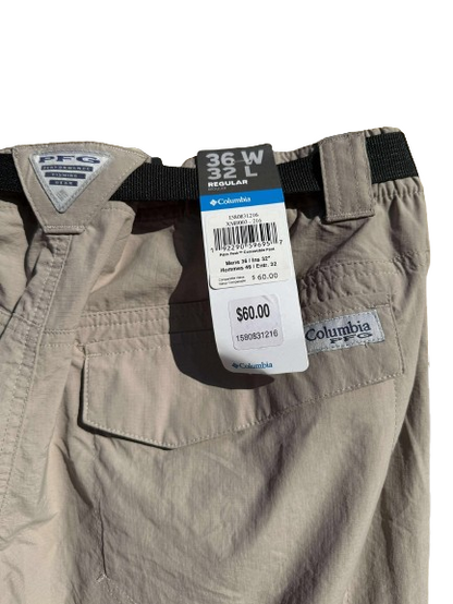 Columbia Silver Ridge Cargo Convertible Pants Mens 36x32 Black Belted Omni Shade