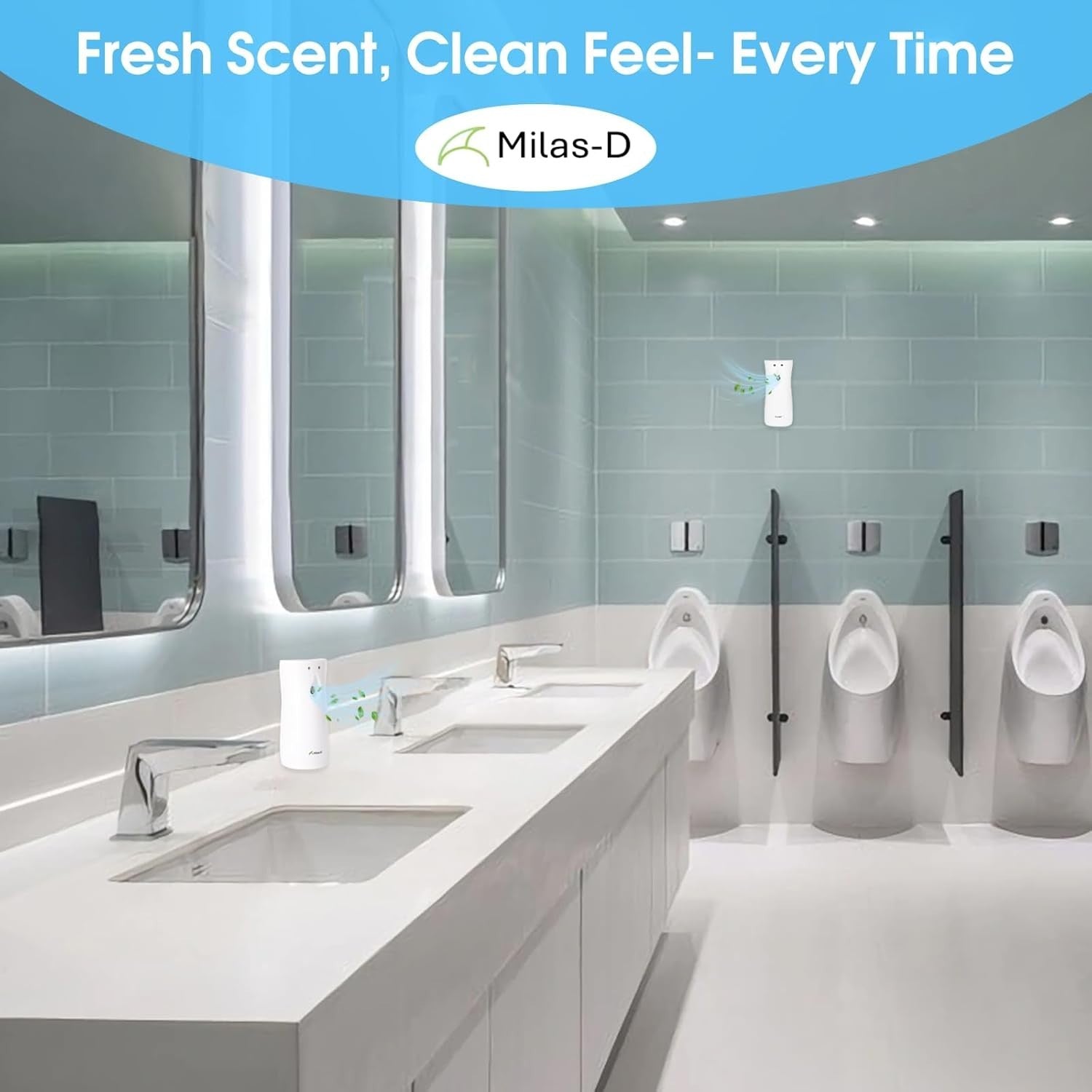 Milas-D Automatic Air Freshener Spray Dispenser, Custom 1 Count, White