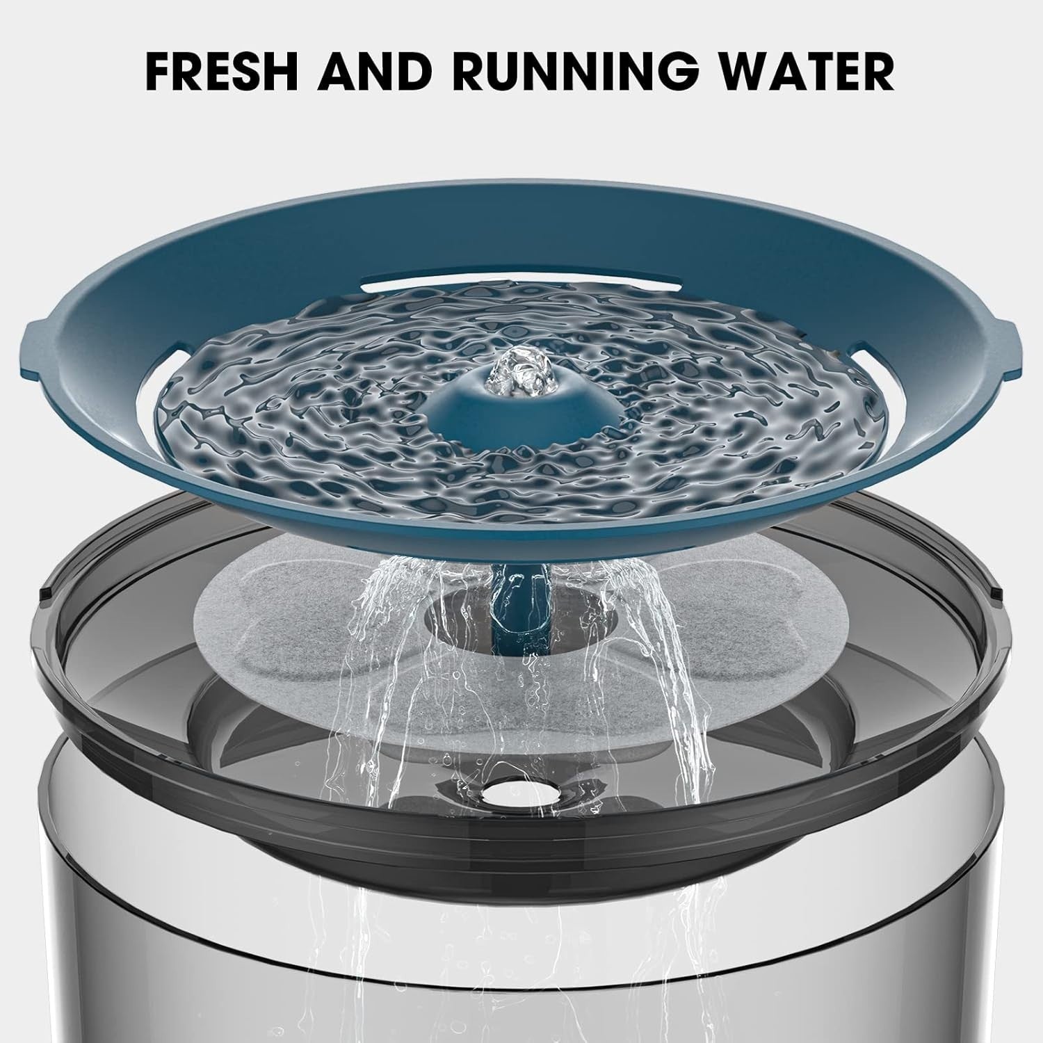 DEEIPET 8 Packs Cat Water Fountain Food Grade Replacement Filters & Sponges