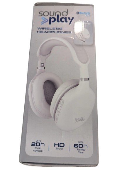 Sound Play Wireless Over-Ear Bluetooth Headphones – White