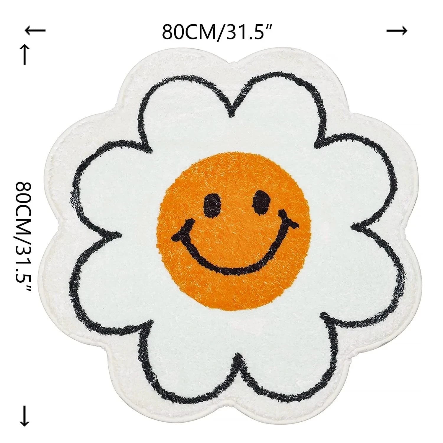 Bathroom Rugs Cute Bath Mat Sunflower Mat Happy Face Rug Strong Water Absorpt...