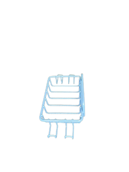 New Blue Metal Soap Bar Holder/Dish with 4 Adhesive Hooks for Bathroom