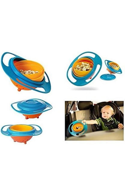 NEW Kids Magic Gyro Bowl 360 Degree Rotate Spill-Proof Bowls & Lids FREE SHIP
