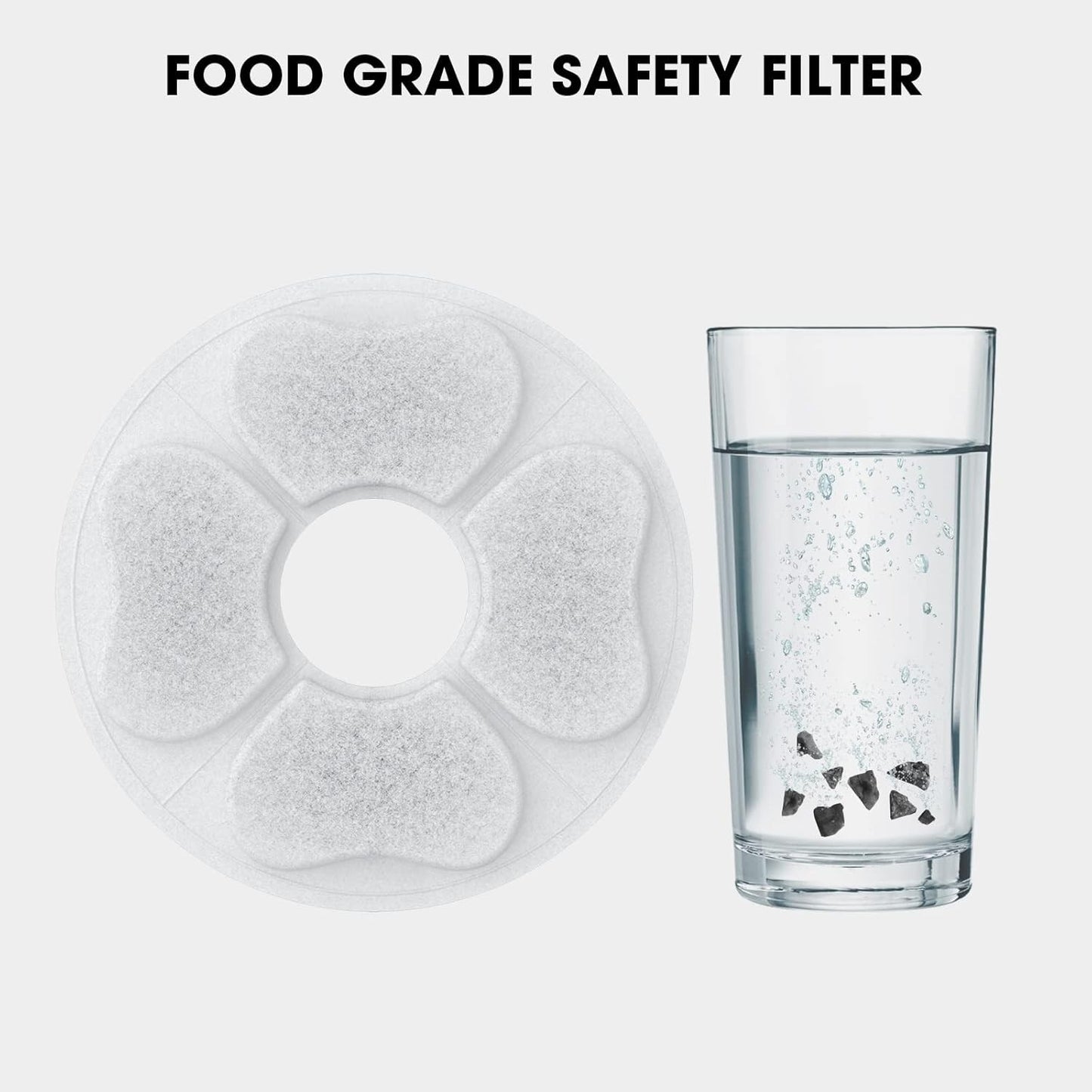 DEEIPET 8 Packs Cat Water Fountain Food Grade Replacement Filters & Sponges