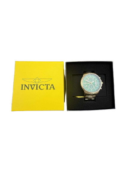 NEW Invicta Men's 45mm Pilot Specialty Chronograph Green Dial Gold Watch 48898