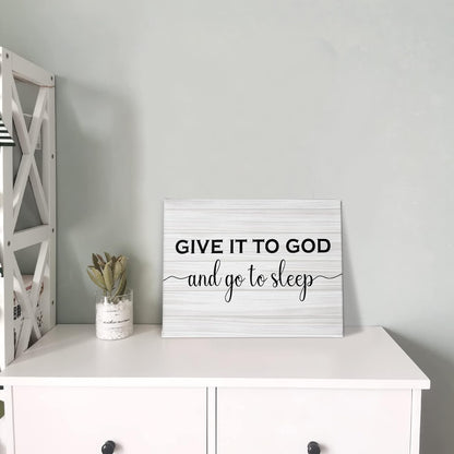 Give it to God and Go to Sleep – Christian Wall Art (14" x 11") by PHAMTE