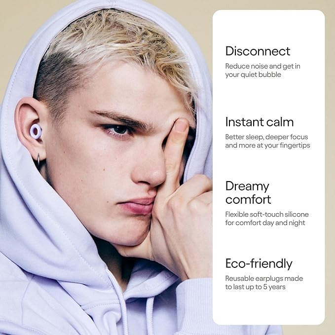 Loop Quiet 2 Ear Plugs Ultra-Comfy Reusable Noise-Reducing, Sleep, Deep Focus