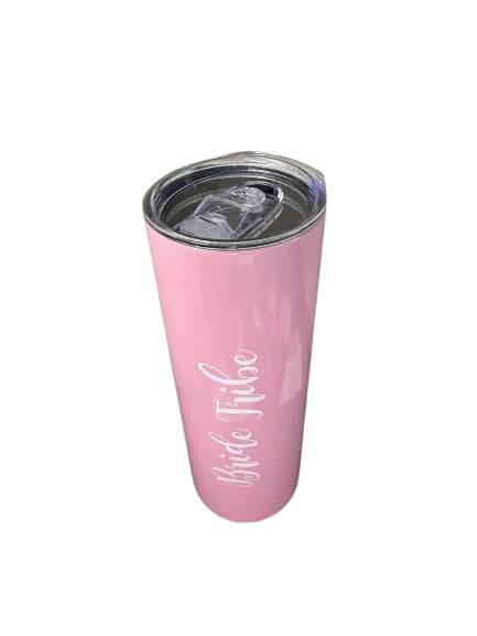 NWOT Bride Tribe 20oz Hot Pink & White Tall Tumbler with Lid – Wedding Party Cup