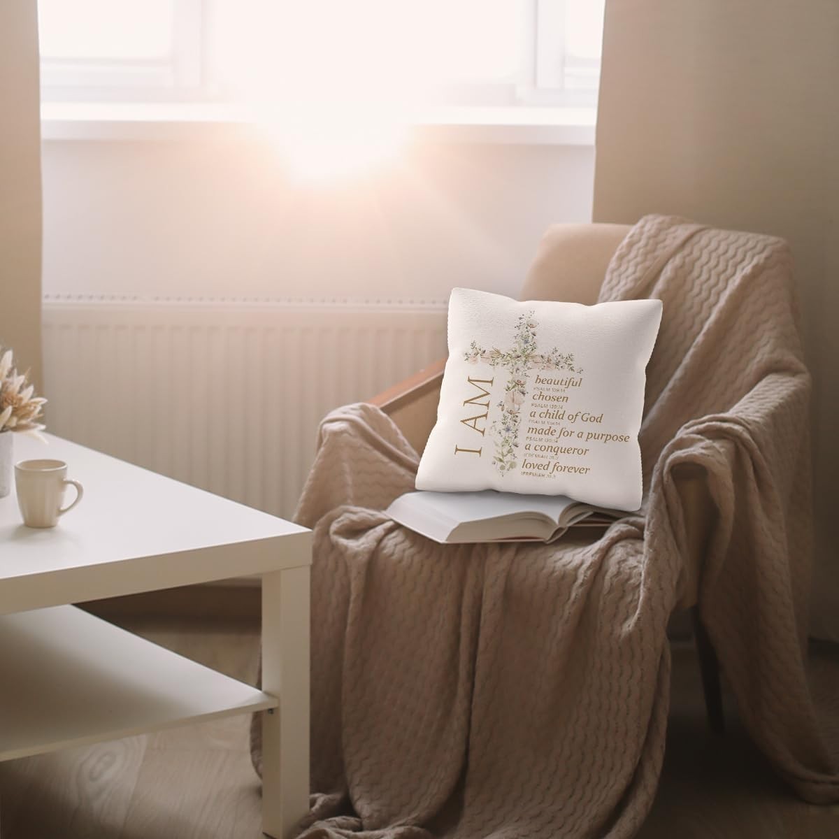 Inspiration Christian Throw Pillow Covers 18x18 Scripture Bible Verse Decor