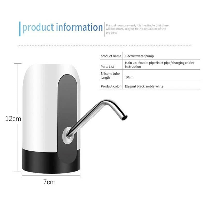 Automatic Universal Electric Water Dispenser Pump 5 Gallon USB Bottle Switch