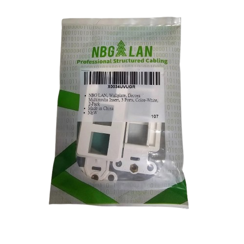 NBG LAN, Wallplate, Decorator Multimedia Insert 3 ports white 2 pack