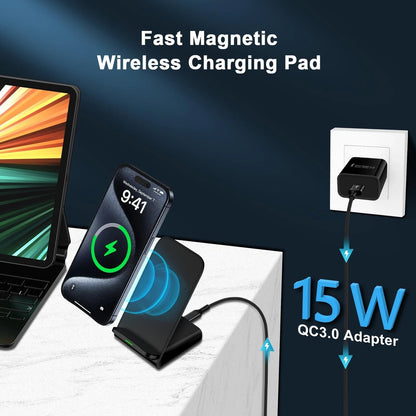 15W Wireless Fast Charger Stand Cordless Universal