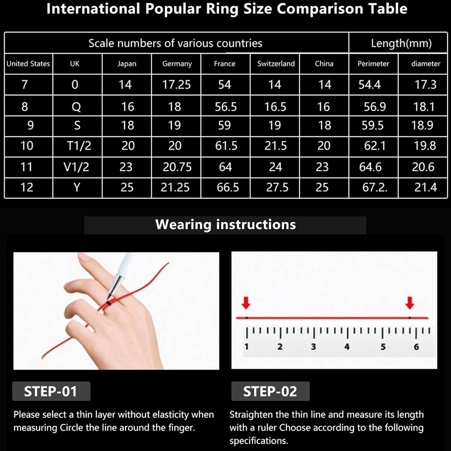 Smart Ring – Black Size 10 – Compatible with SmartHealth App