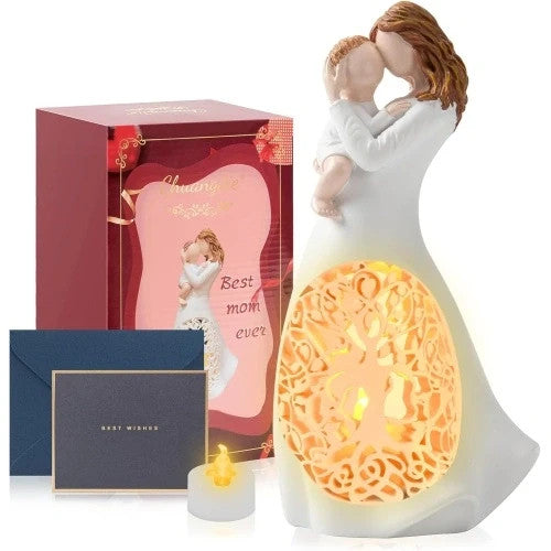 New Gifts for Mom from Daughter - Candle Holder Statue W/Flickering LED Candle