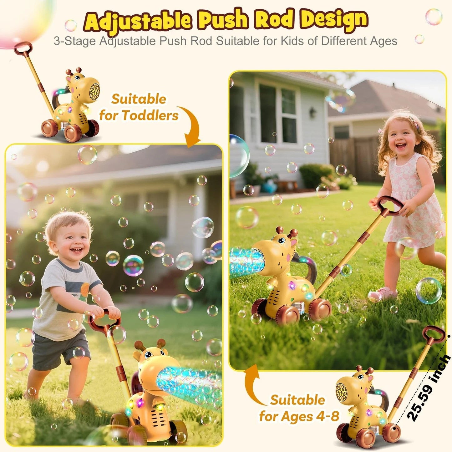 Automatic Bubble Machine Toddler Toy: Giraffe Bubble Toy Rechargeable