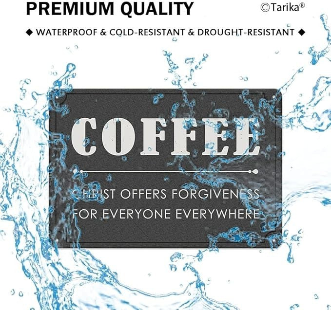 Coffee Christ Offers Forgiveness for Everyone Everywhere Funny Quote Poster Tin