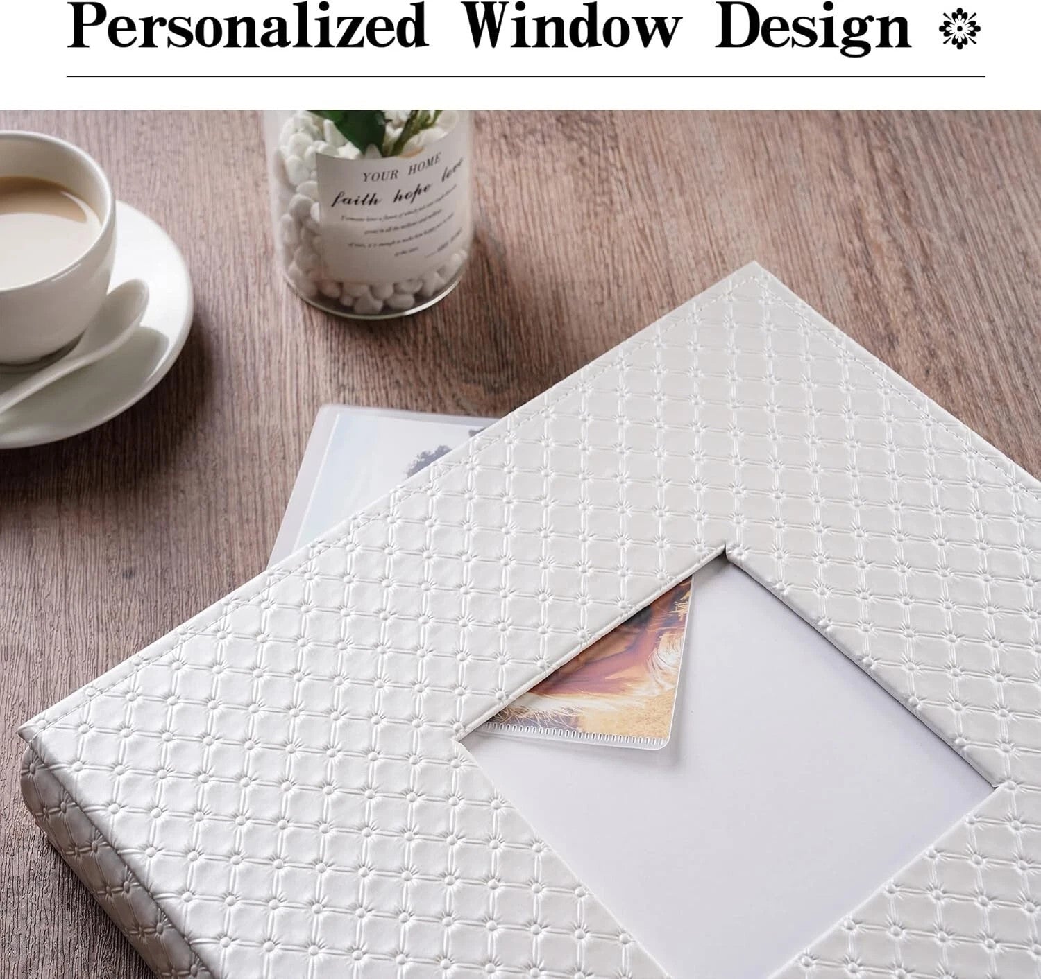 White Leather Photo Album 4x6 600 Photos Large Capacity Picture Book