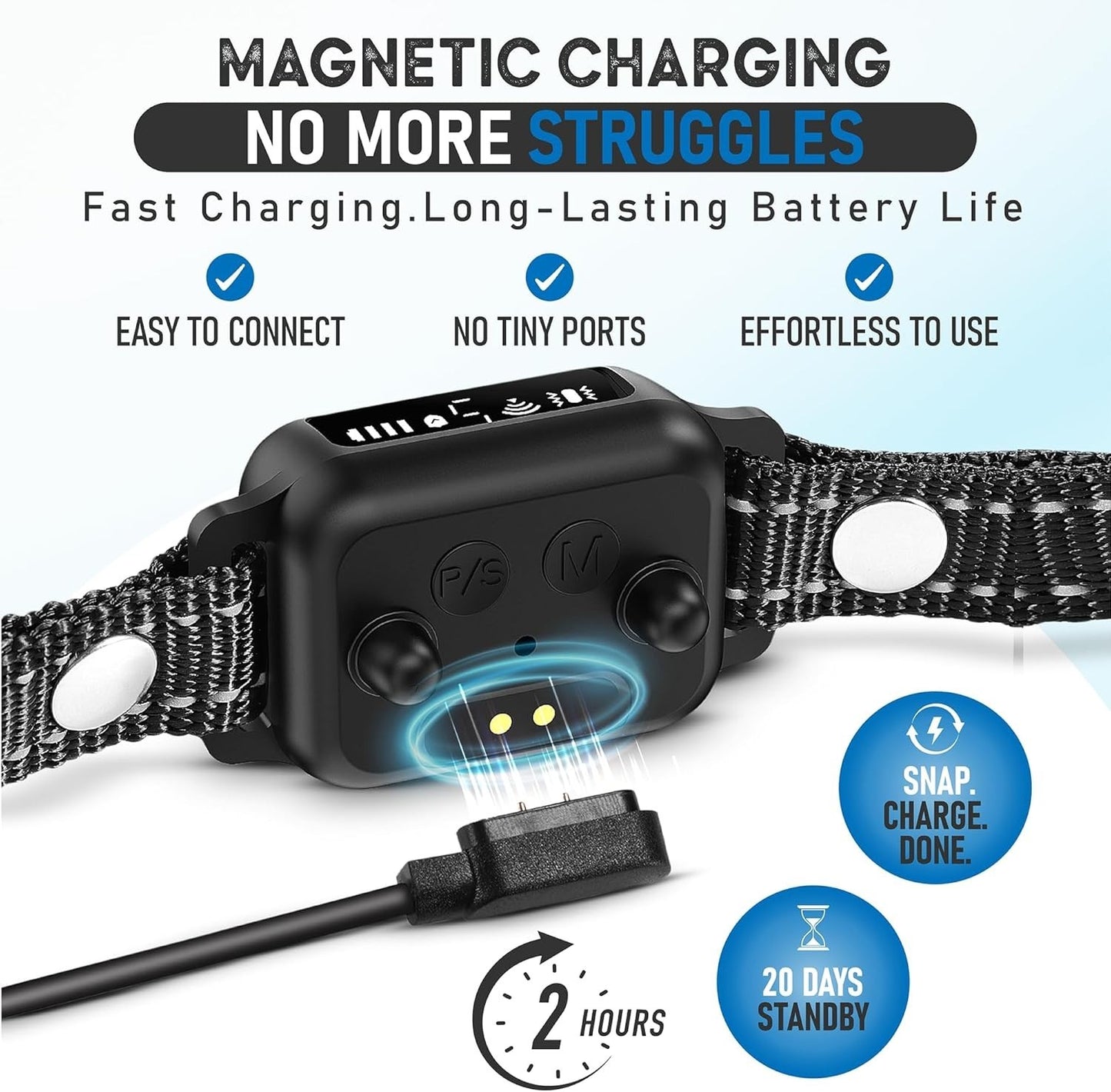 Elecane Mini Anti Barking Collar – No shock, Rechargeable, Waterproof, 4+ lbs