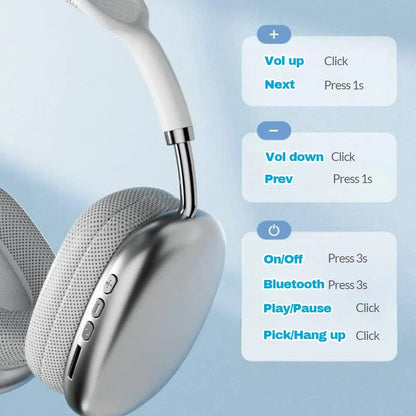 Wireless Bluetooth Headphones Headset Stereo Over-Ear Earphones Noise Cancelling