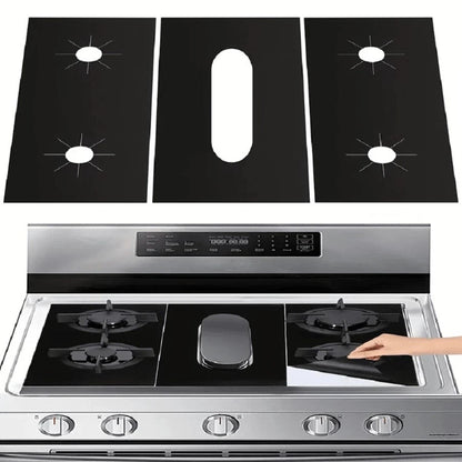 3pcs Reusable Non-Stick Stove Burner Covers for Gas Range - Heat Resistant & Was