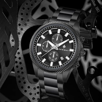 BENYAR AKNIGHT Men's Watches 45mm Big Face, Waterproof Chronograph Black