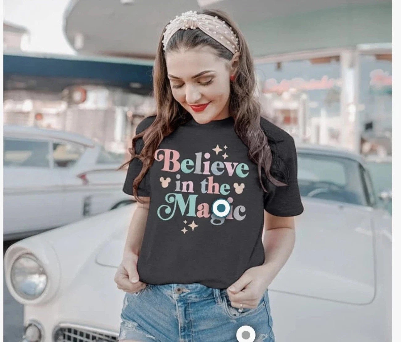 Small Women’s Disney Shirt Gray Believe In Magic