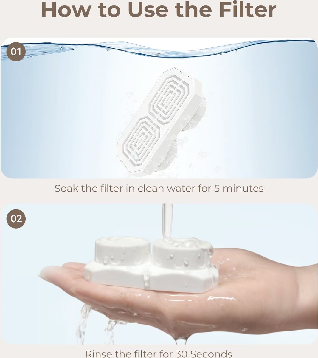 12-Pack Cat Water Fountain Replacement Filters and Pre-Filters