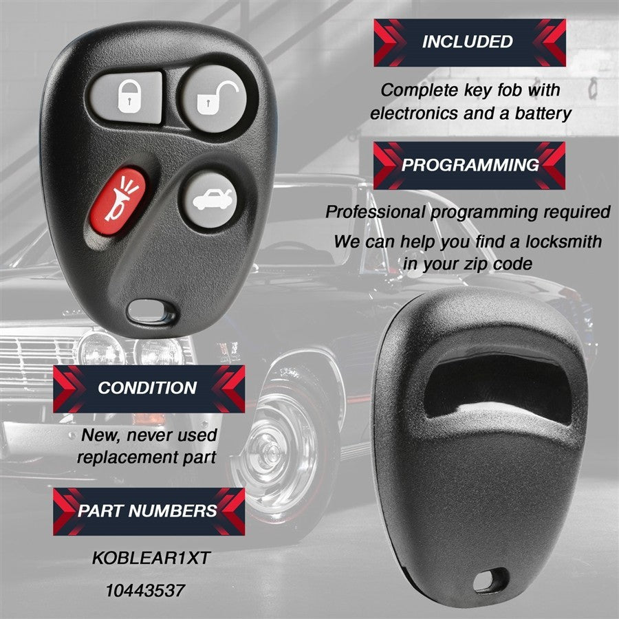 New Keyless Entry Remote Key Fob for Cadillac, Oldsmobile, Pontiac, Buick, Chevy