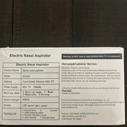 New! Growns Baby Nasal Aspirator