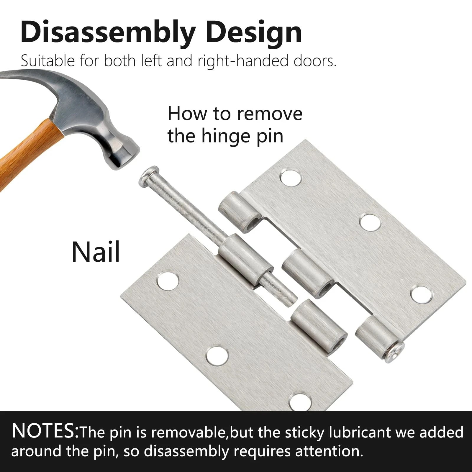 12 PCS Satin Nickel Steel Door Hinge 3.5" x 3.5" Square Edge Corner  61968 SN