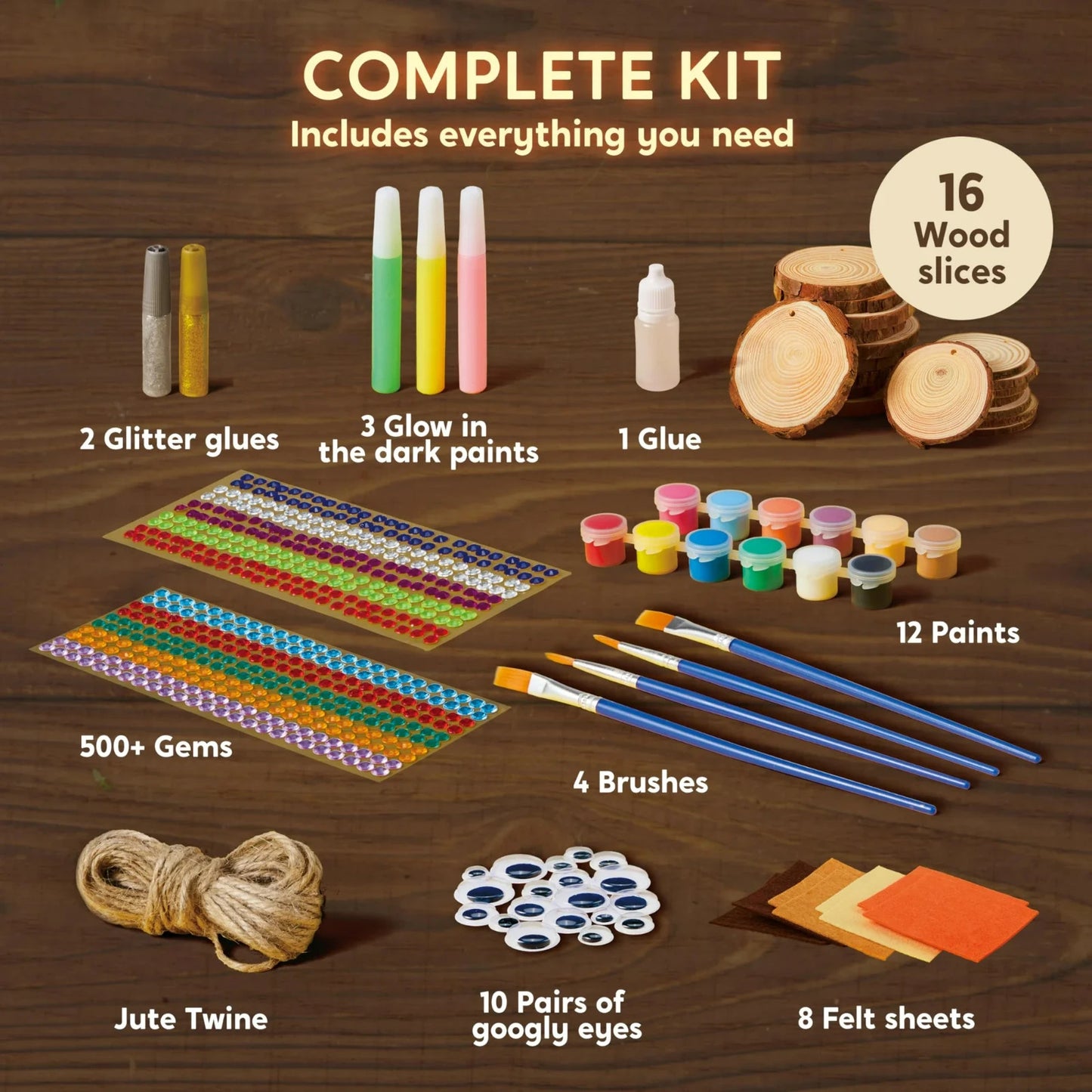 Glow In The Dark Wood Painting for Kids (Craft and Activity Set)