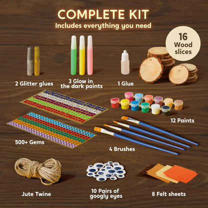 Glow In The Dark Wood Painting for Kids (Craft and Activity Set)
