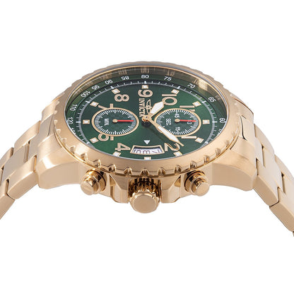 NEW Invicta Men's 45mm Pilot Specialty Chronograph Green Dial Gold Watch 48898
