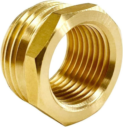 3/4” GHT Male x 1/2” NPT Female Connector, Brass Garden Hose Fitting, Adapter