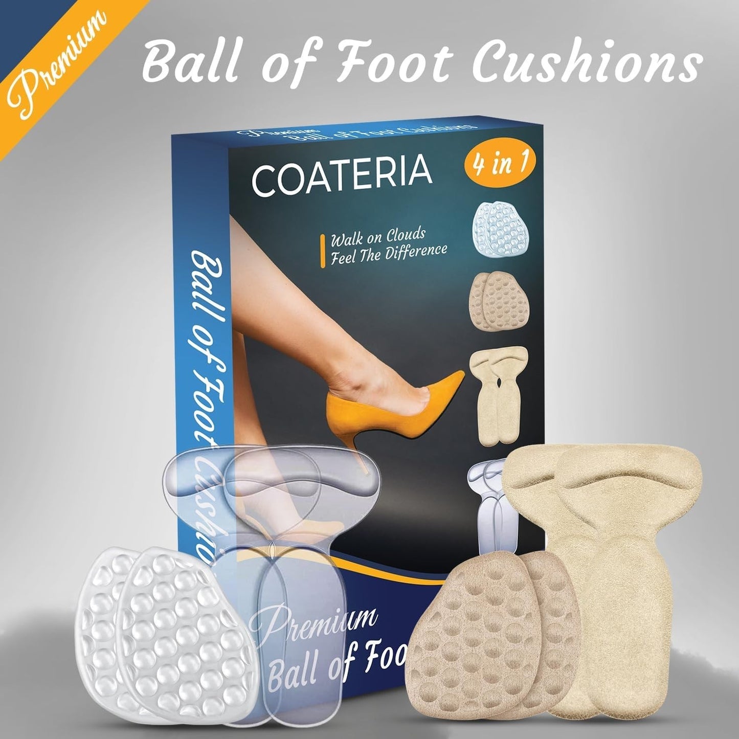 COATERIA Premium Ball of Foot Cushions for High Heels Shoes