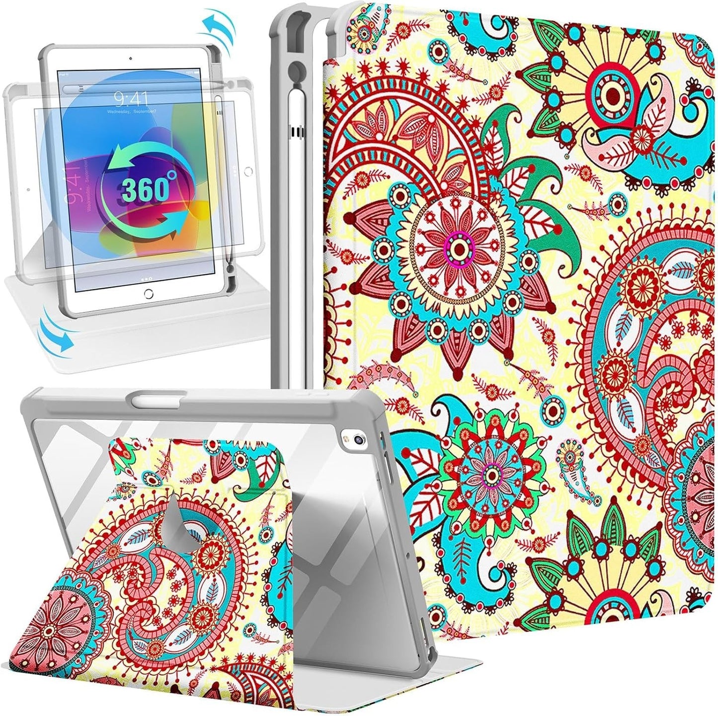 iPad 9th/8th/7th Generation Case 10.2 Inch Folio Cover with Pencil Holder