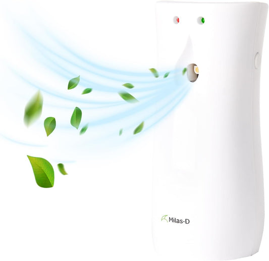 Milas-D Automatic Air Freshener Spray Dispenser, Custom 1 Count, White