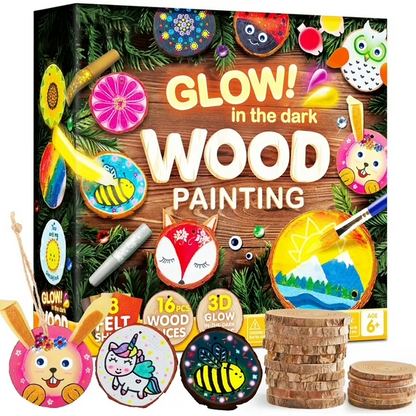 Glow In The Dark Wood Painting for Kids (Craft and Activity Set)