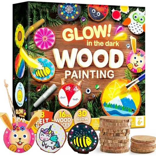 Glow In The Dark Wood Painting for Kids (Craft and Activity Set)