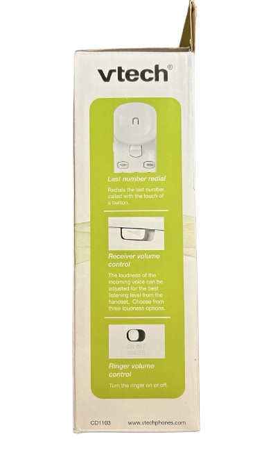 VTech Trimstyle Telephone CD1103 Corded White