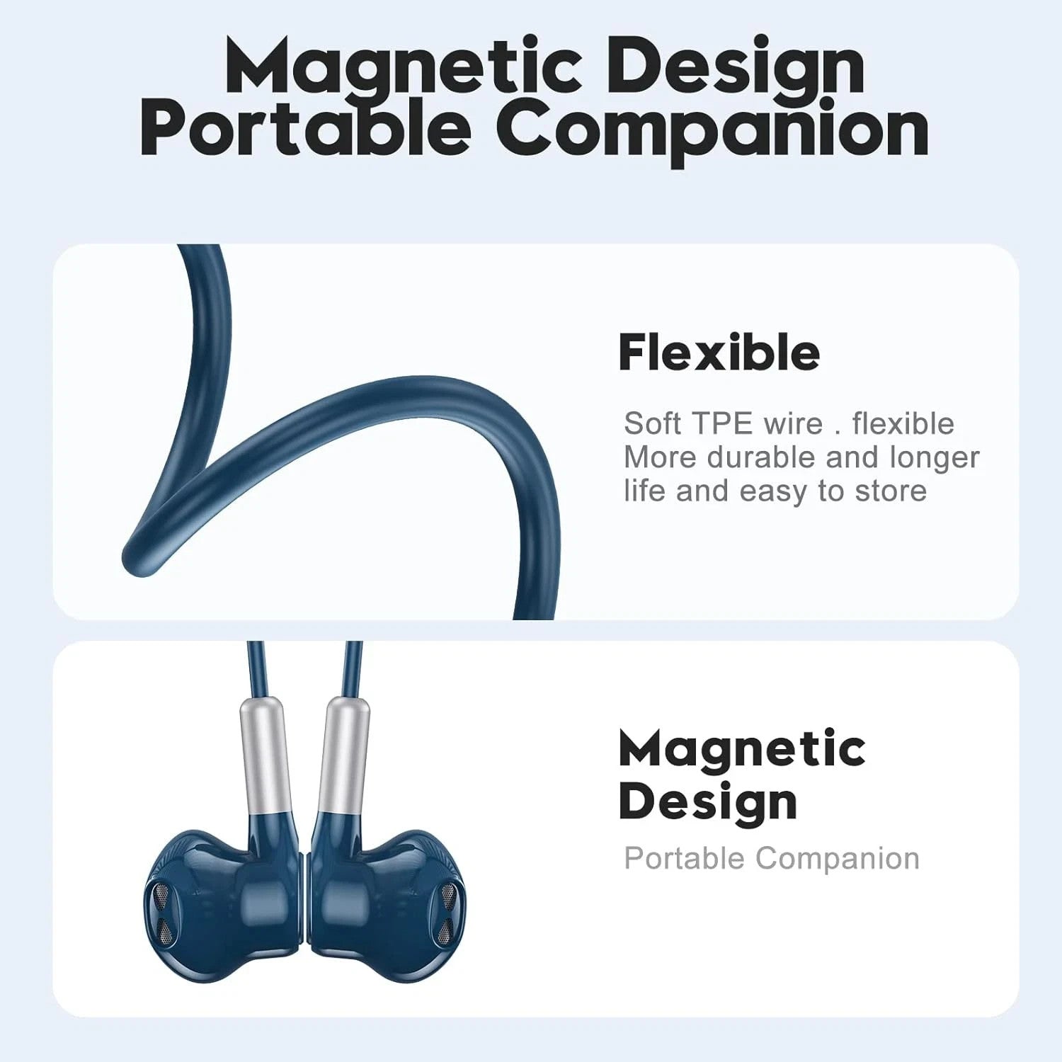 Benewy USB C Headphones with built-in microphone,  ME542, Blue, Wired